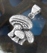 Cute Three Toadstool Fairy Magic Mushrooms Oxidized Pendant Fairy Ring | Woot & Hammy